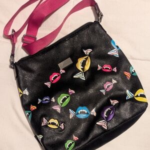 RARE Tokidoki Vampire Candy Print Crossbody Bag with Pink Strap